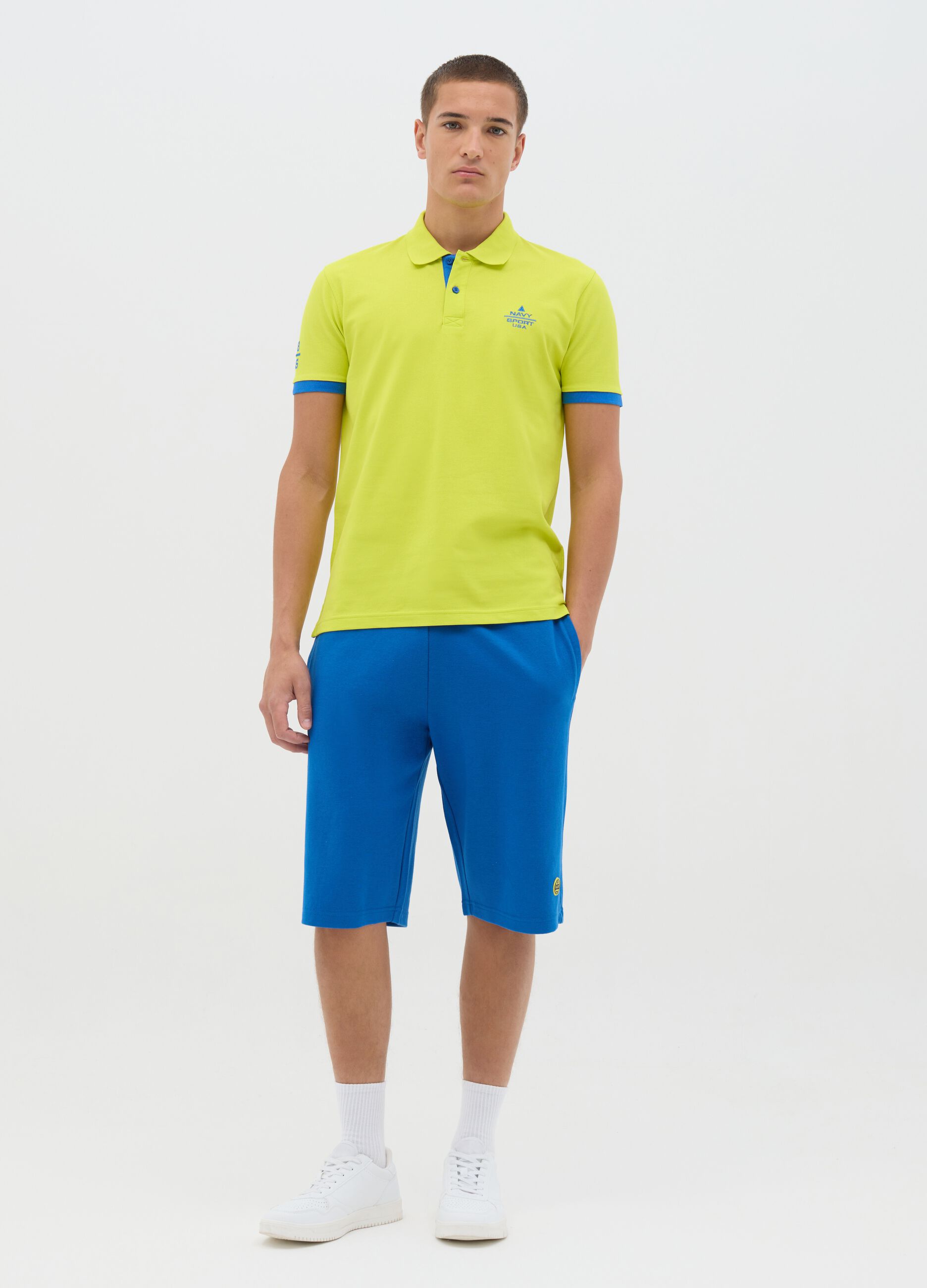 Yellow short sleeve cotton Navigare Sport polo