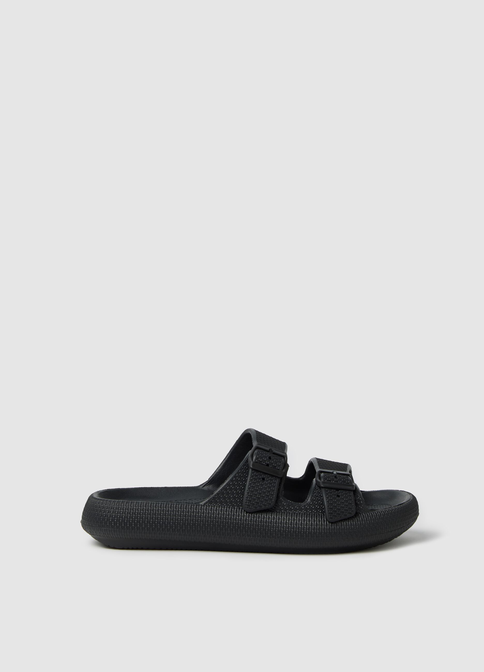 Black double-band sandals