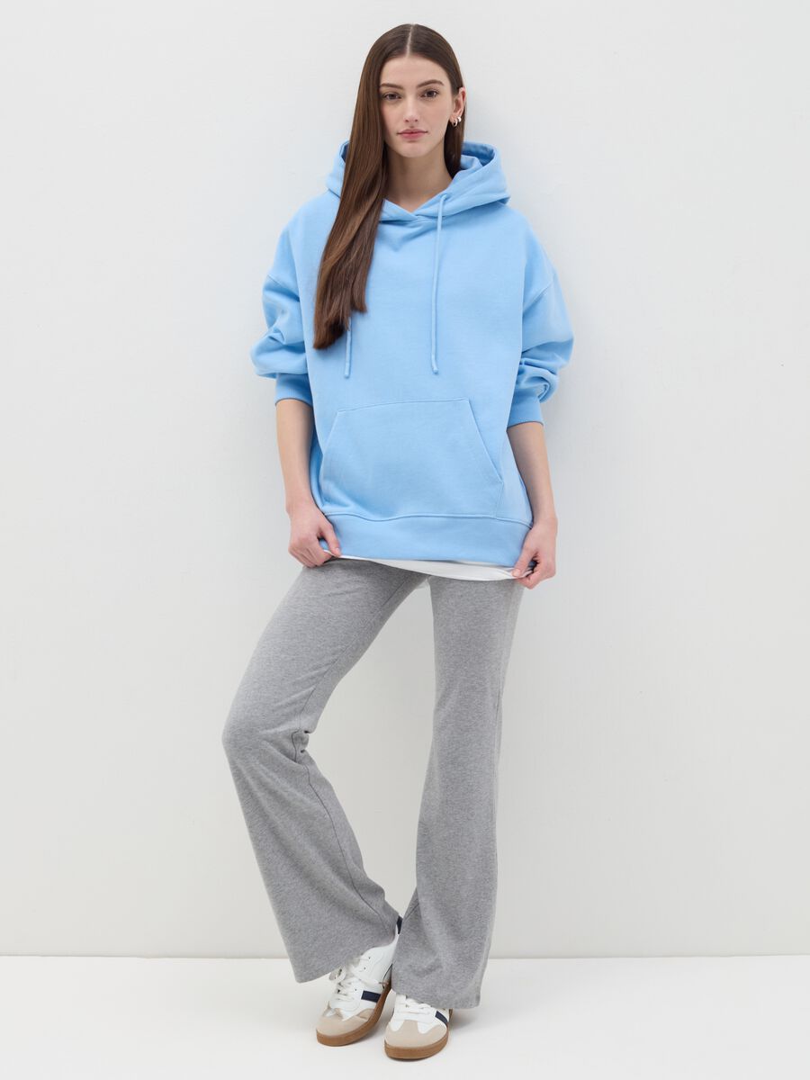 Sweatshirt with hood and layered-effect insert_1