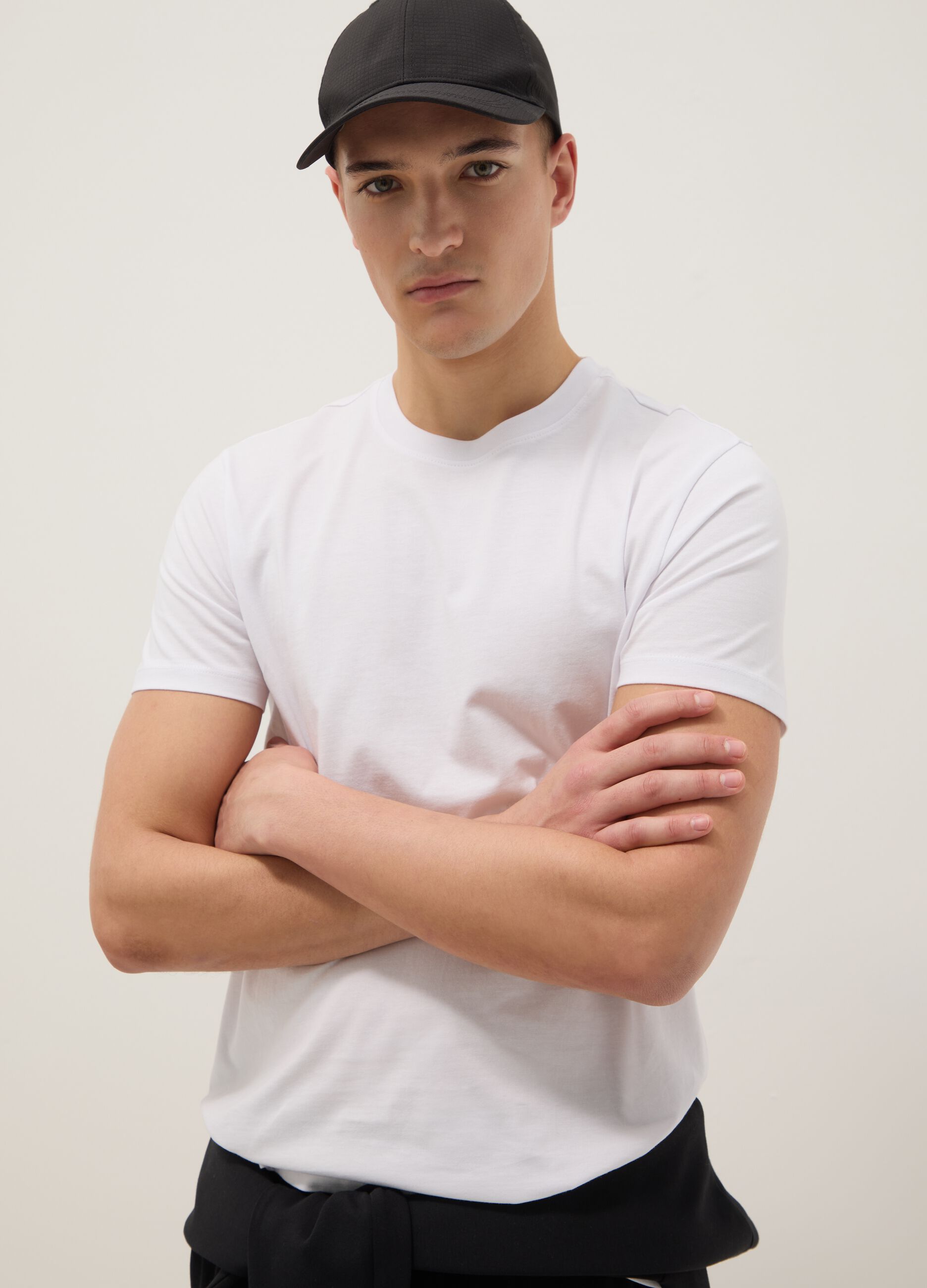 White pure cotton short-sleeve T-shirt
