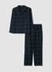 Black and green organic cotton pyjamas with collar, regular fit_0