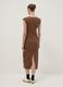 Brown sleeveless fitted dress in stretch cotton_3