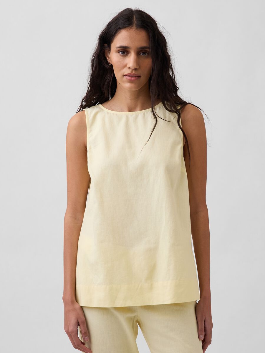 Linen-blend tank top_0