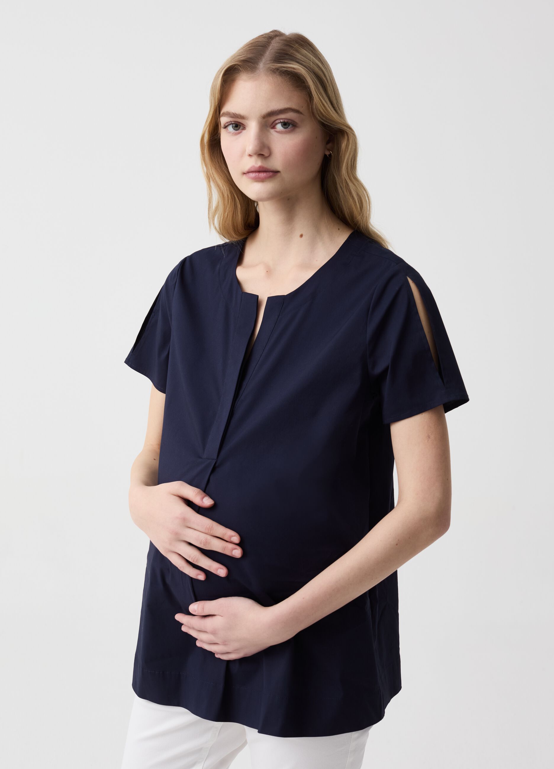 Ovs Blusa premaman in popeline stretch