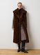 Brown long regular fit sleeveless jacket_1