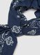 Pure blue cotton scarf with paisley pattern_1