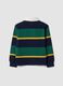 Boys&rsquo; multicolour pure cotton striped rugby polo with classic collar_5