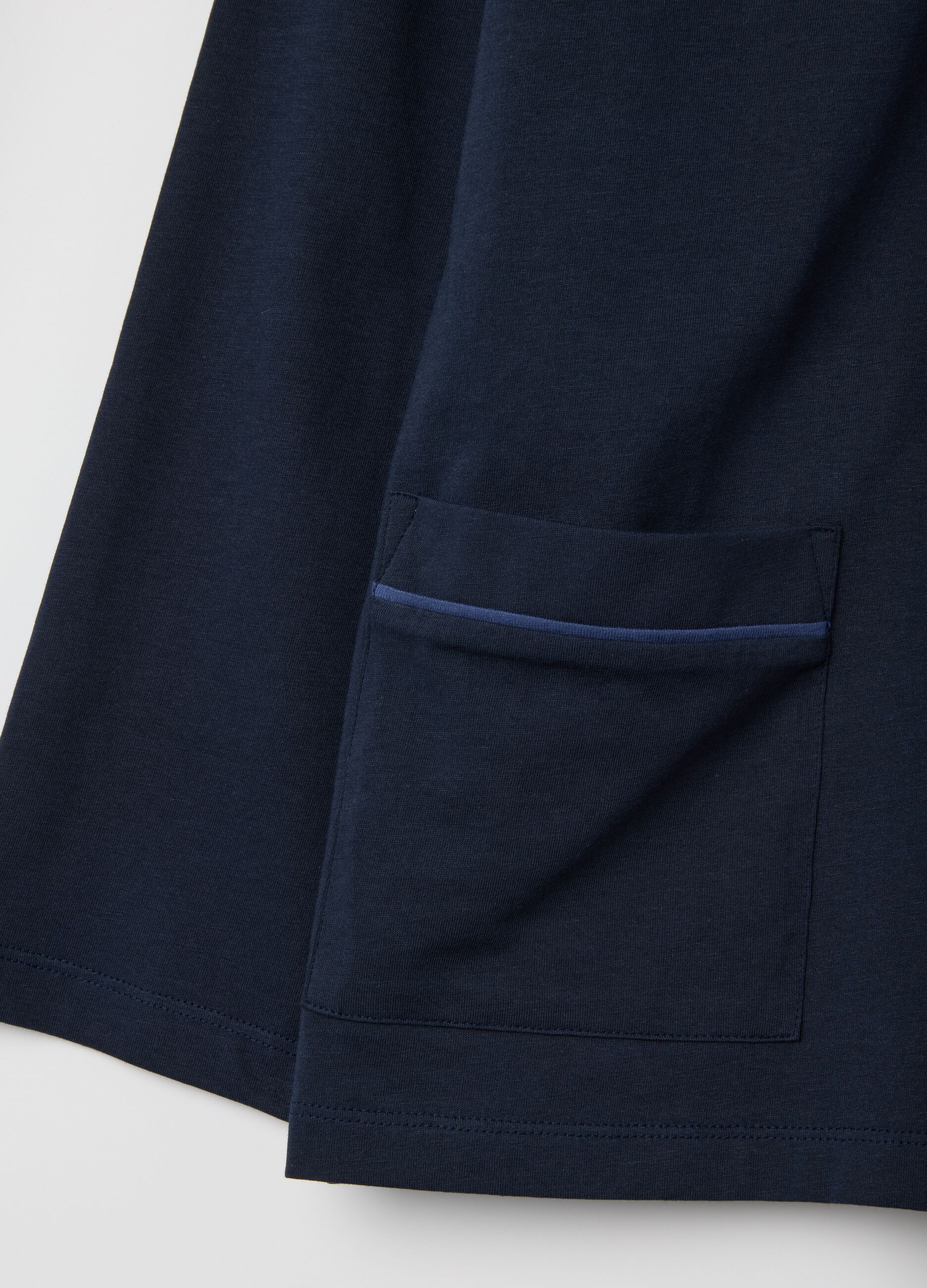 Regular fit blue pure cotton pyjamas