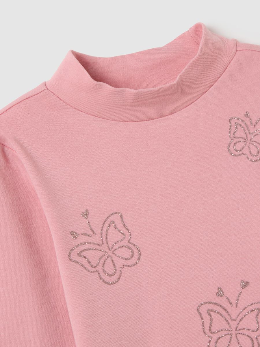Girl's pink regular fit pure cotton top_2