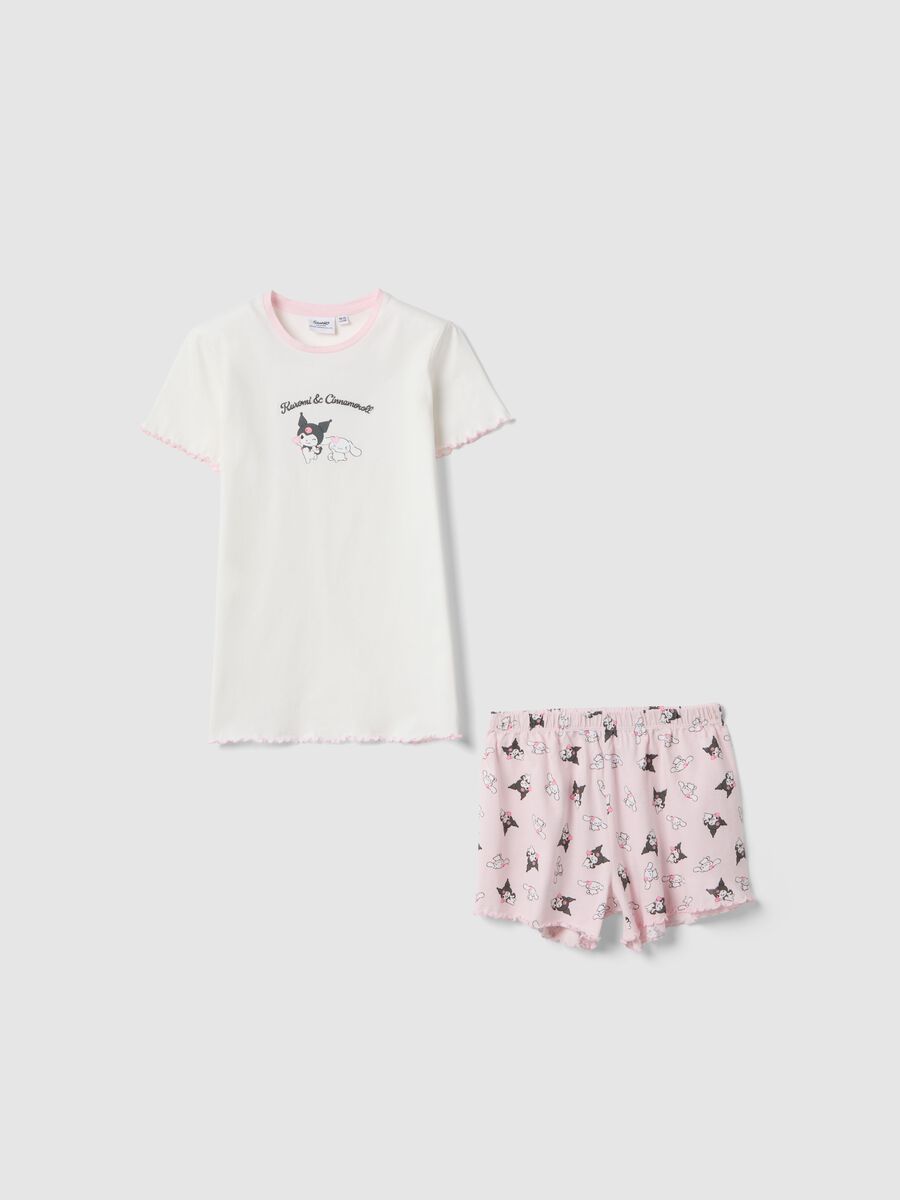 Multicolour short cotton pyjama for girls with Kuromi_0