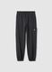 Jogger in puro cotone nero da ragazzo over fit_3