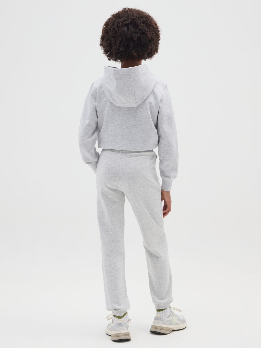 Pantaloni jogger grigi da ragazza in misto cotone regular fit_1