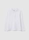 Girls' white pure cotton polo, regular fit_0