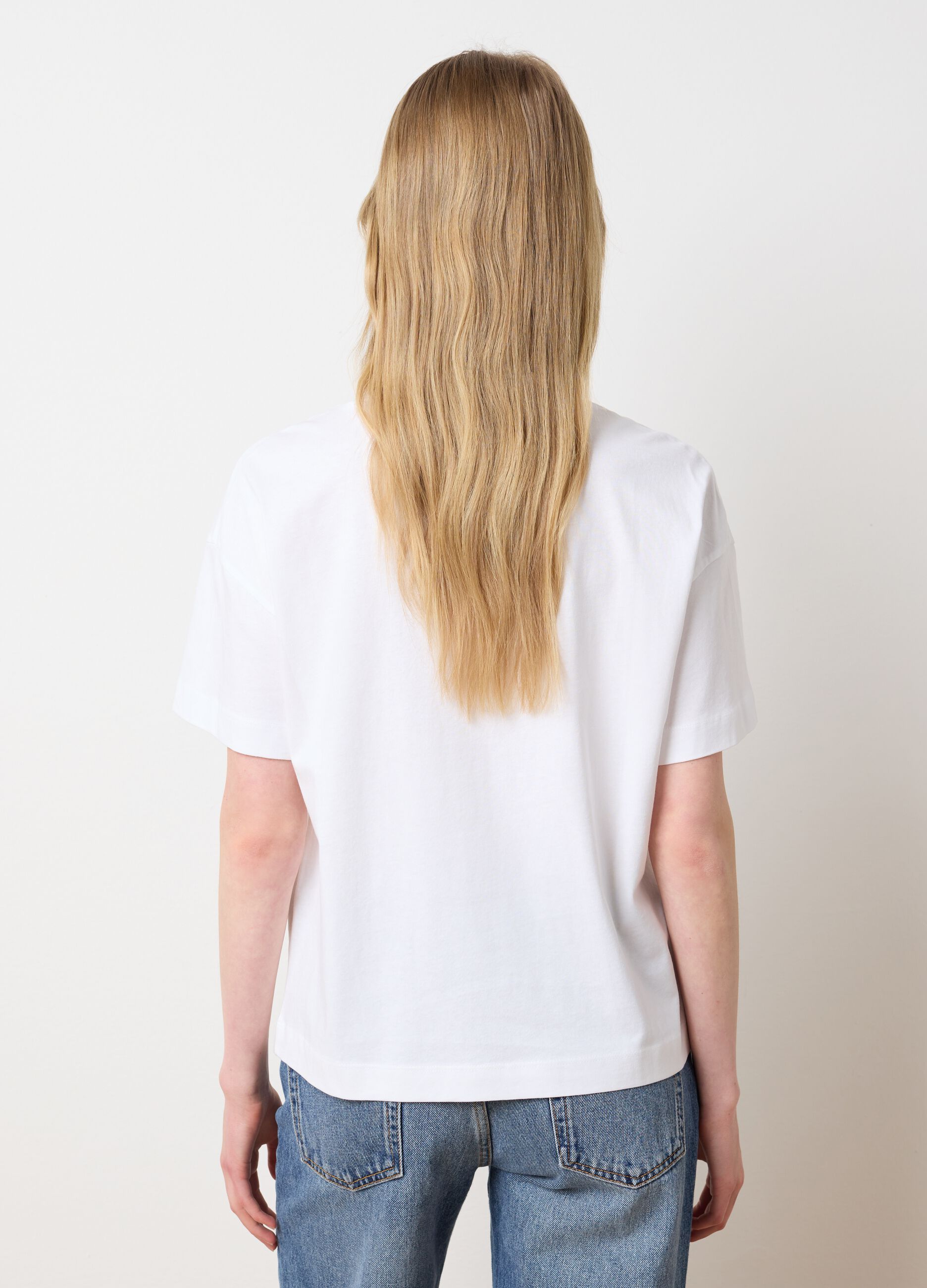 Pure Cotton White T-shirt by Les Copains