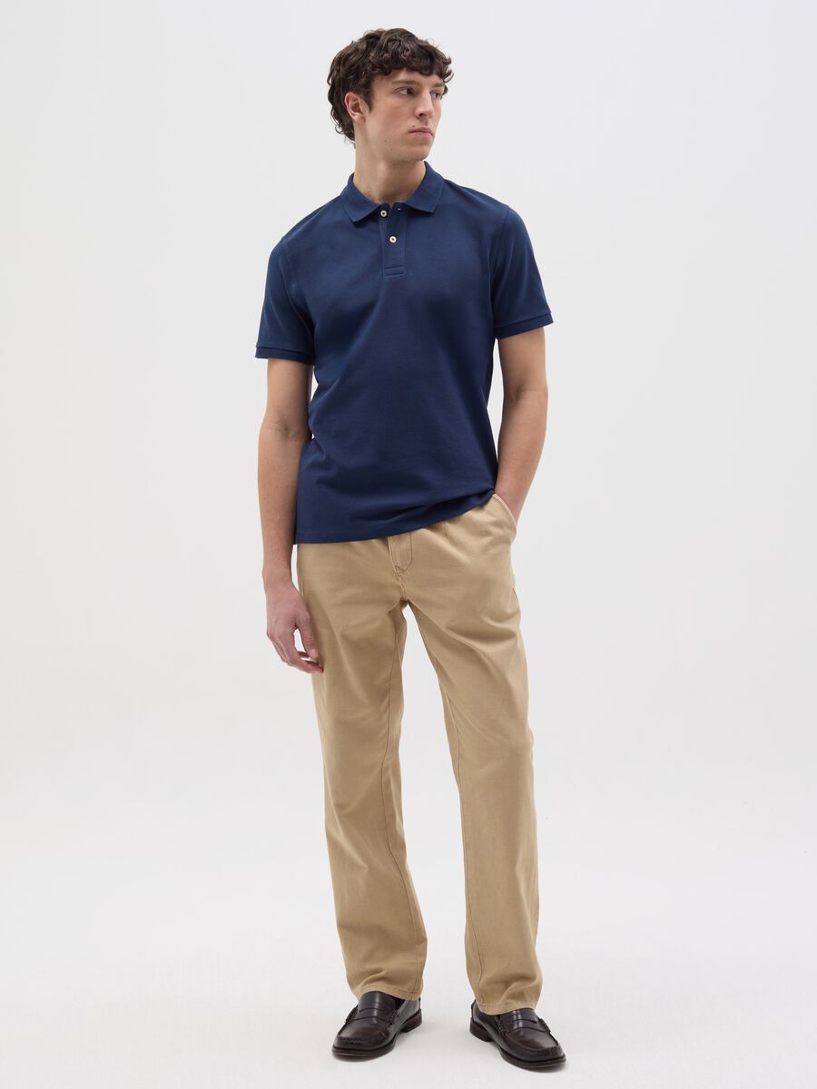 Solid colour polo shirt in organic cotton_1