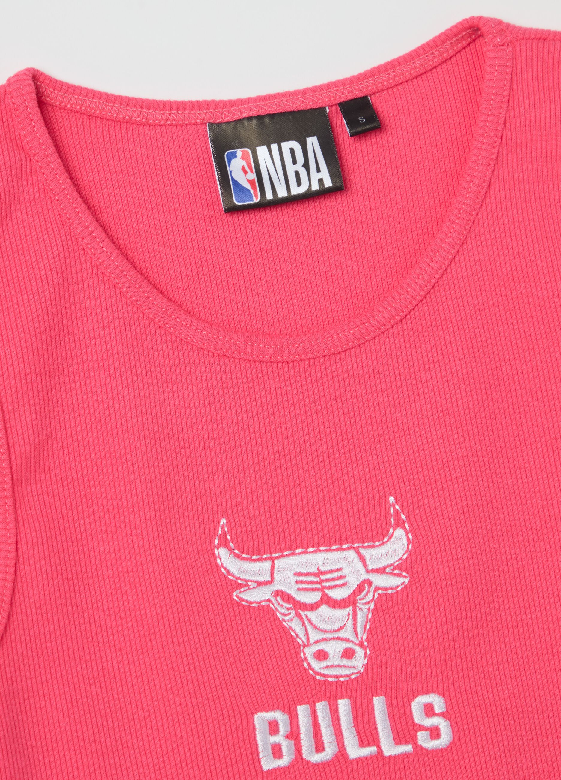 Pink ribbed NBA Chicago Bulls tank top