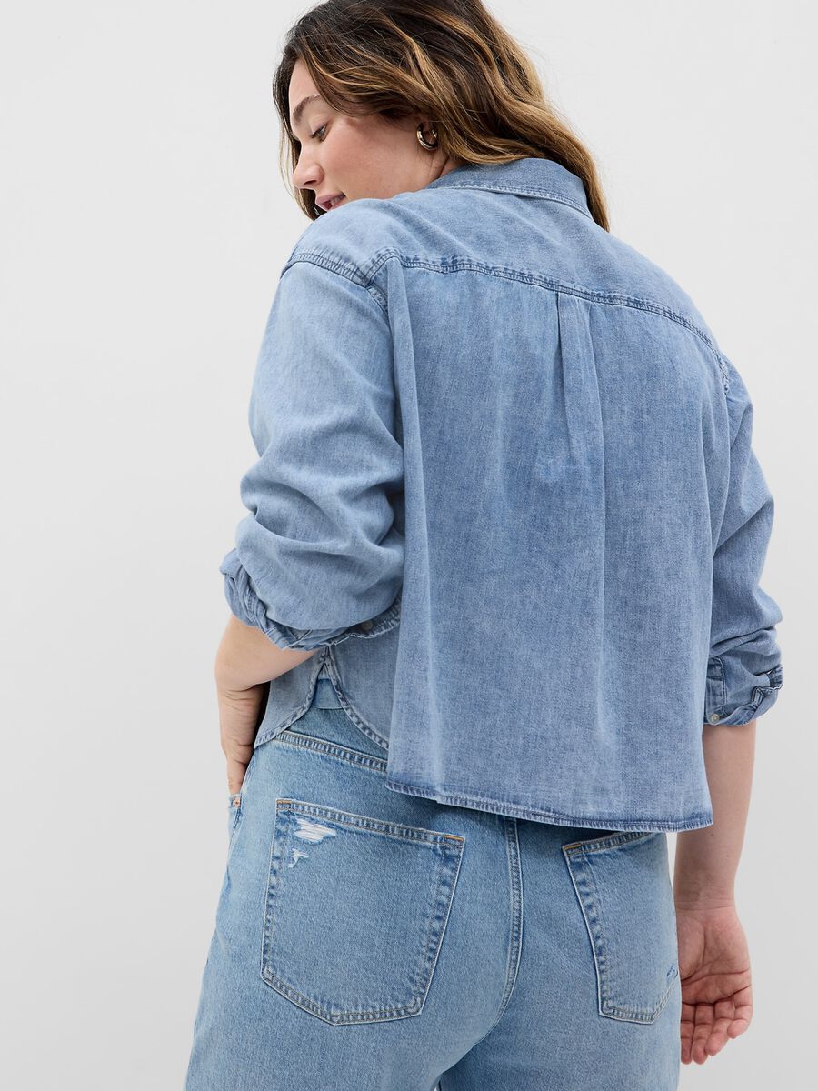 Crop shirt in denim_4