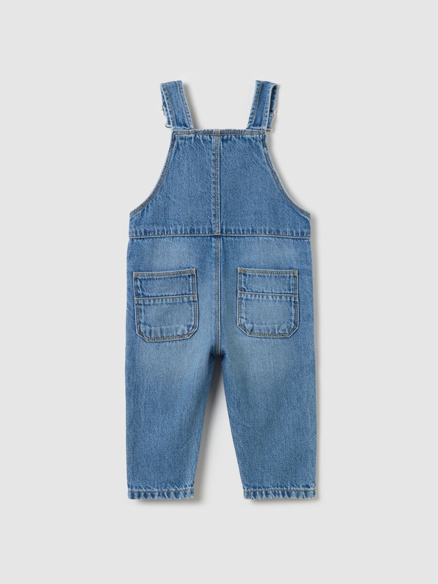 Carpenter dungarees in denim with animals embroidery_1