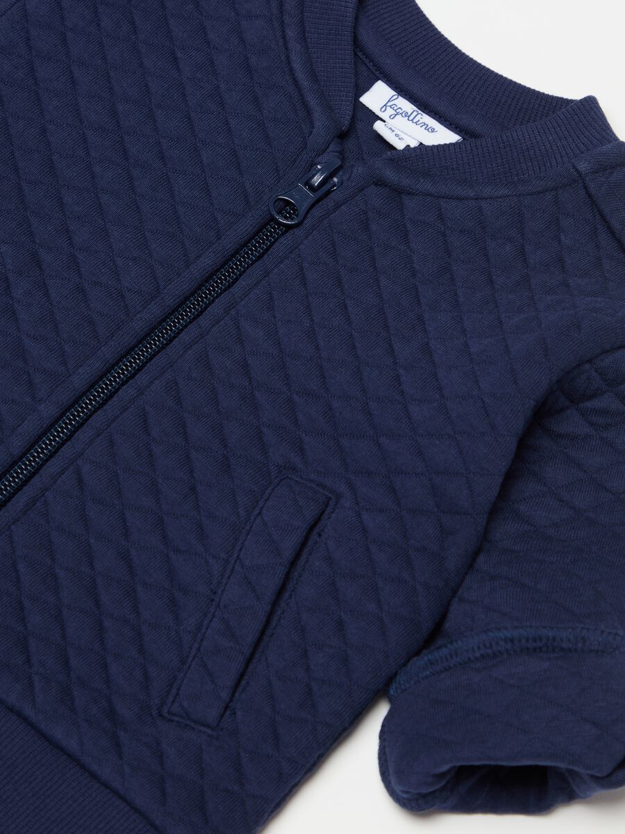 Full-zip sweatshirt with diamond quilting and pockets_2