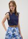 Tank top blu in puro cotone con laccetti sulle spalle_0
