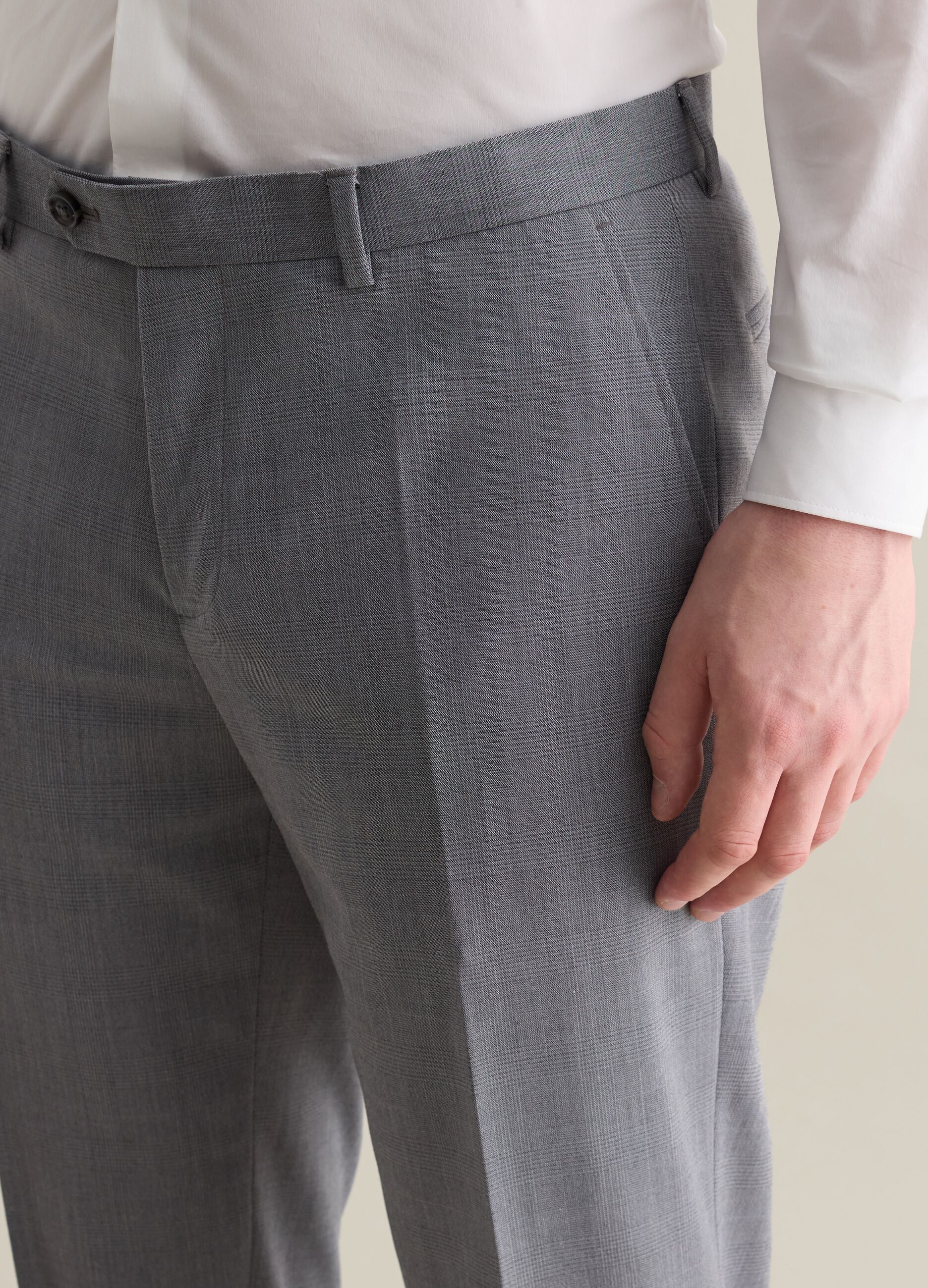 Slim-fit tailored trousers in Prince of Wales