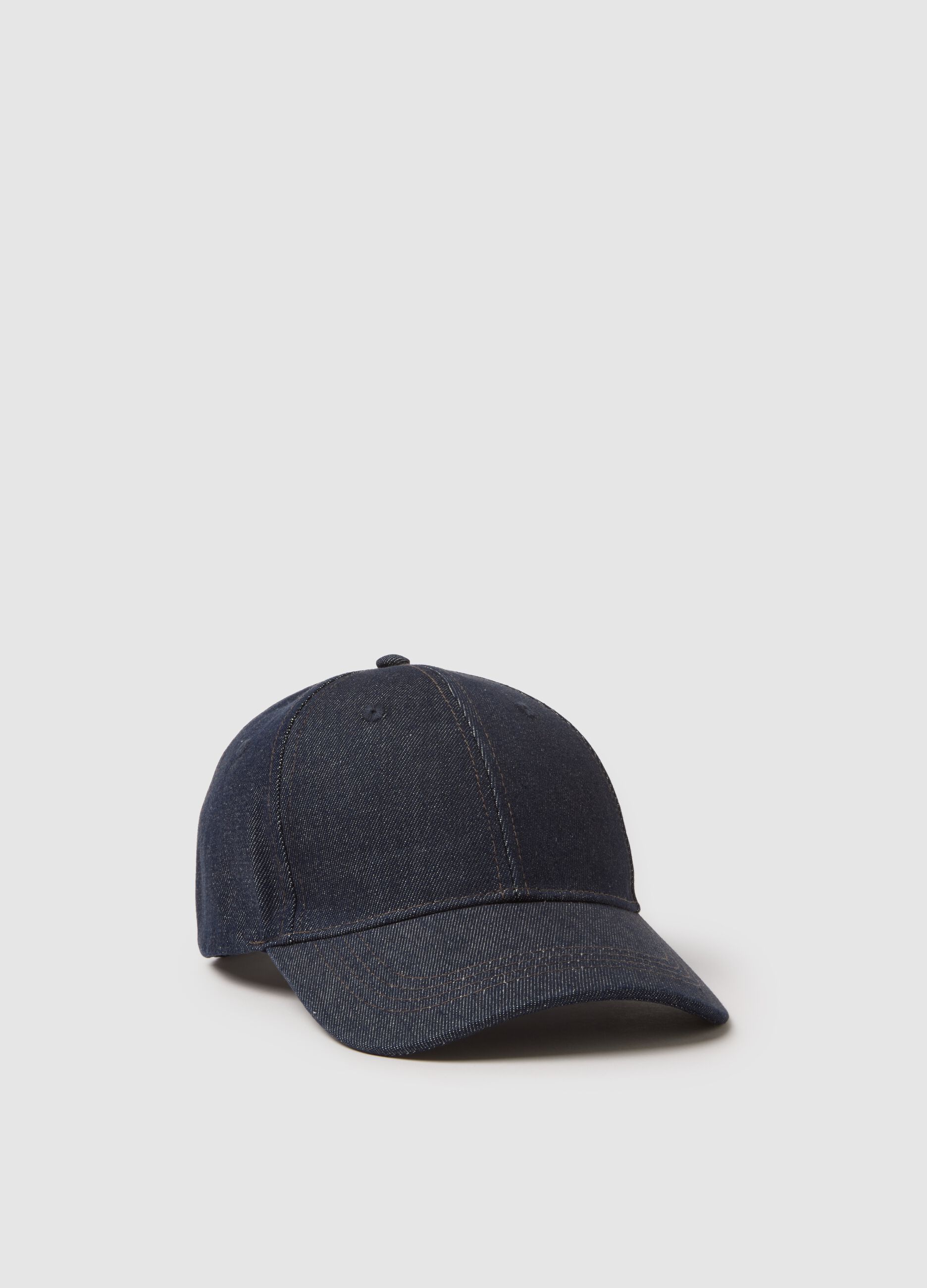 Pure denim blue cotton baseball cap