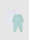 Multicolour pure cotton baby sleepsuits twin pack with snap closure_1