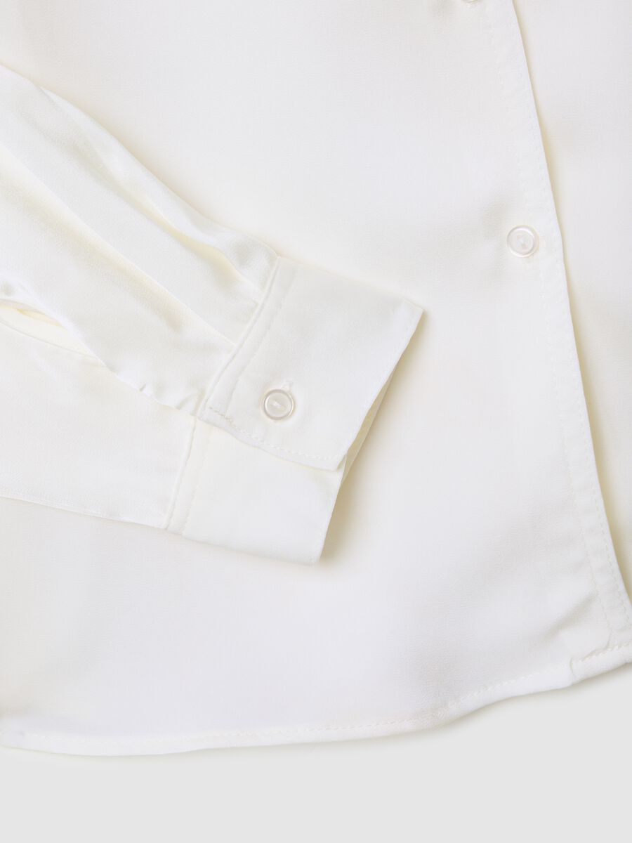 White Satin Shirt Regular Fit_5