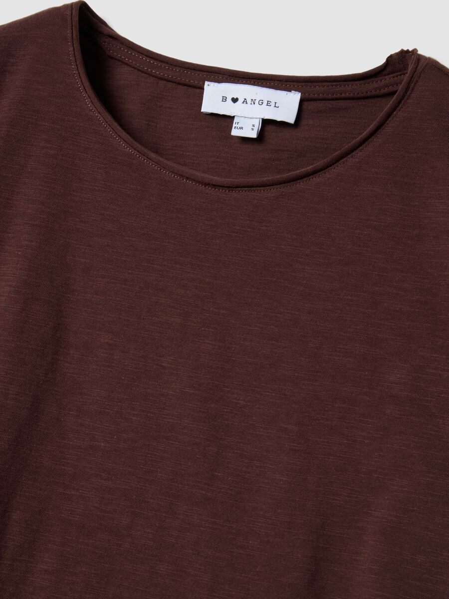 Brown short-sleeve pure cotton T-shirt, regular fit_5