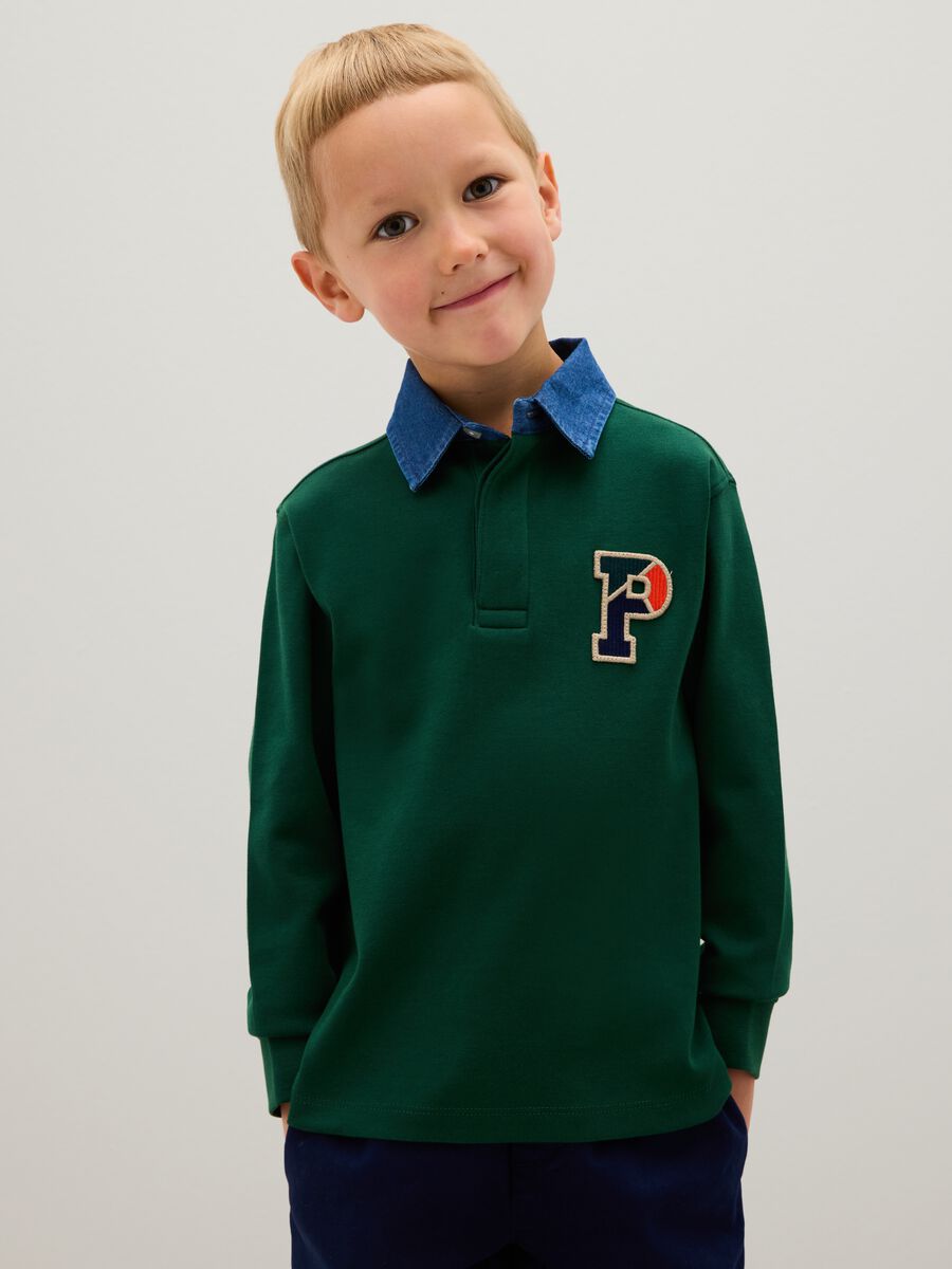 Green pure cotton regular fit kids polo_0