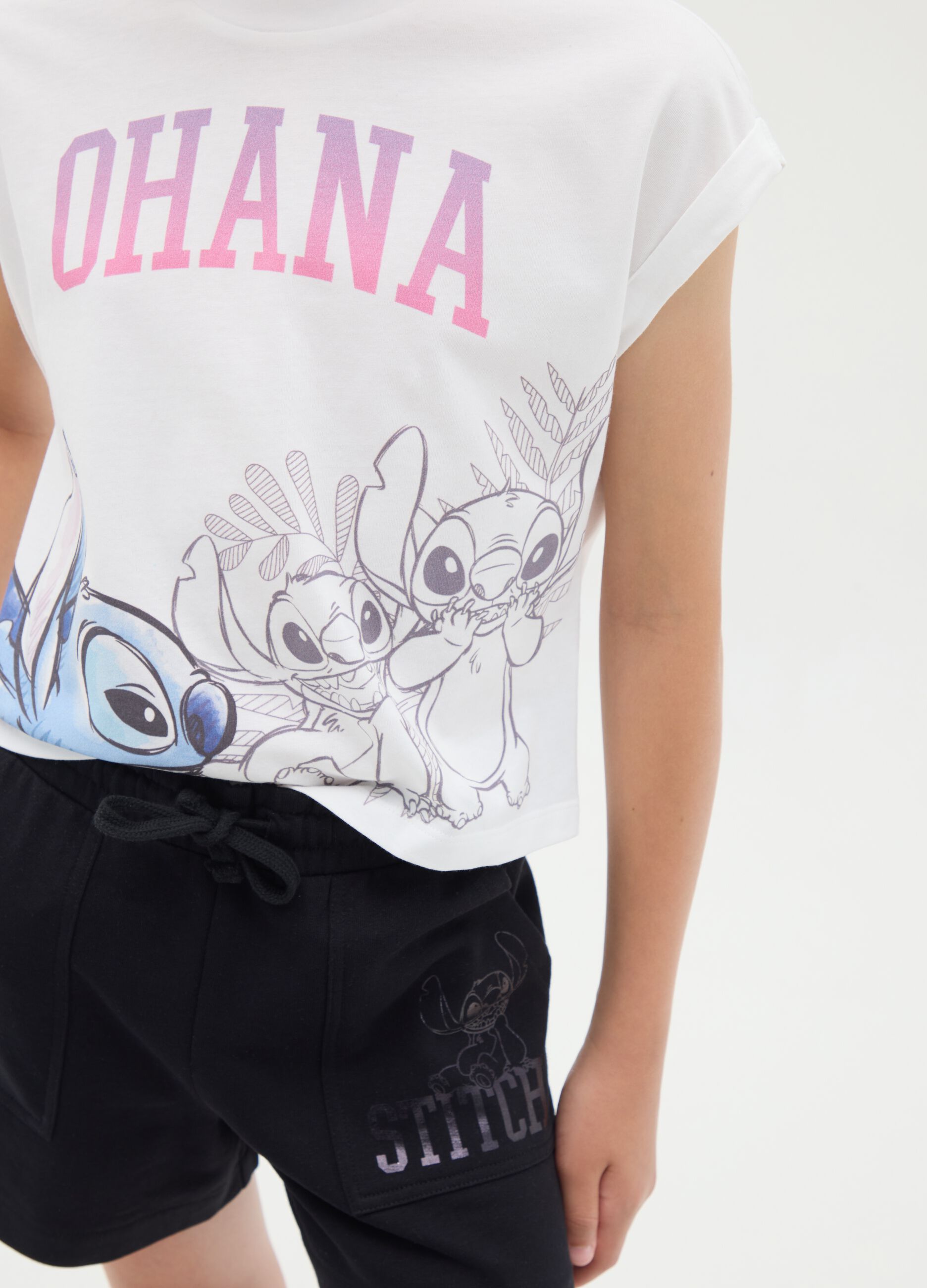 Ohana and Stitch Black and White Jogging Set