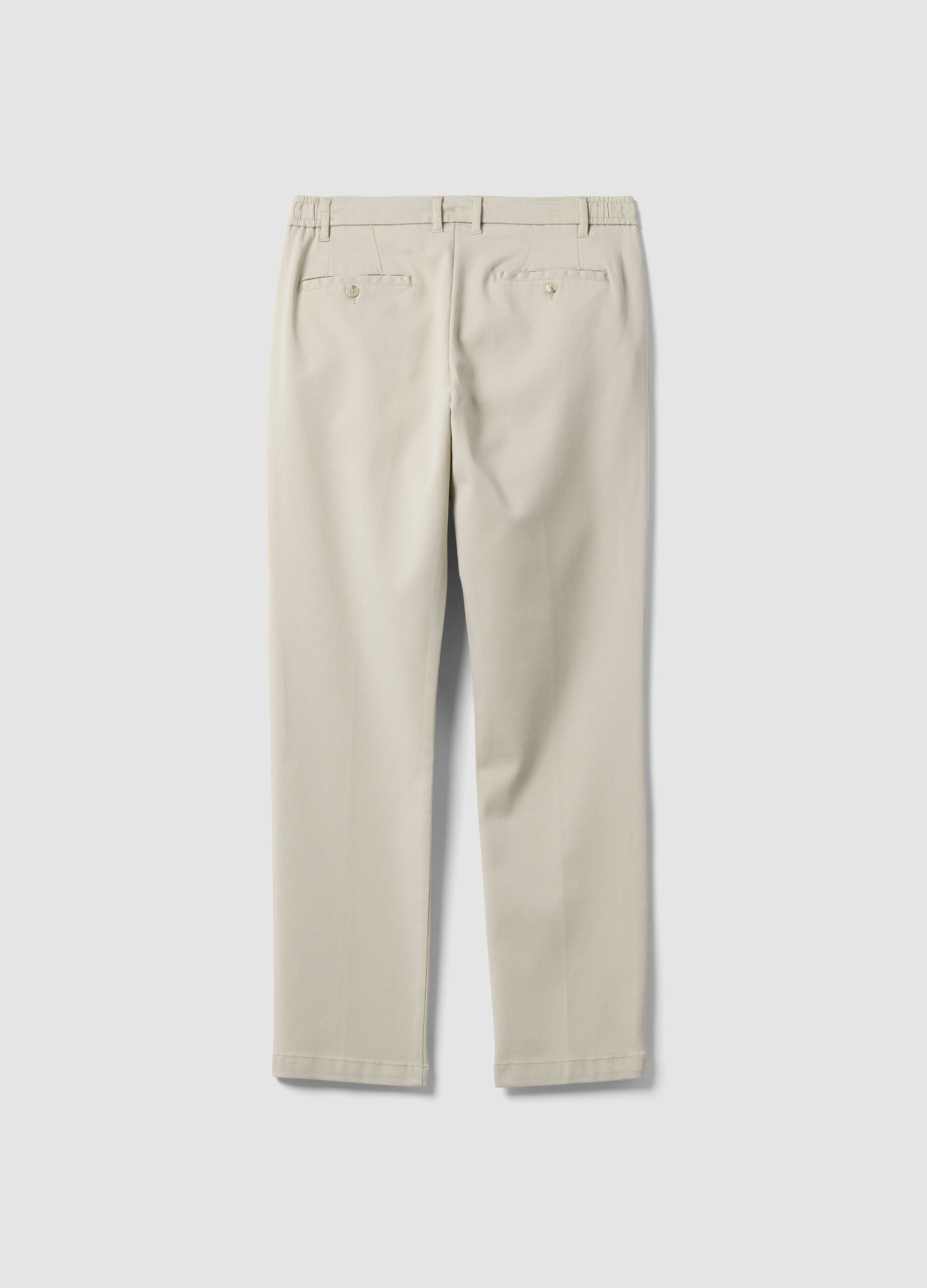 Grey slim-fit chino trousers in lyocell and stretch cotton