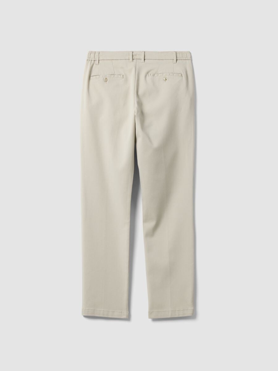 Grey slim-fit chino trousers in lyocell and stretch cotton_2