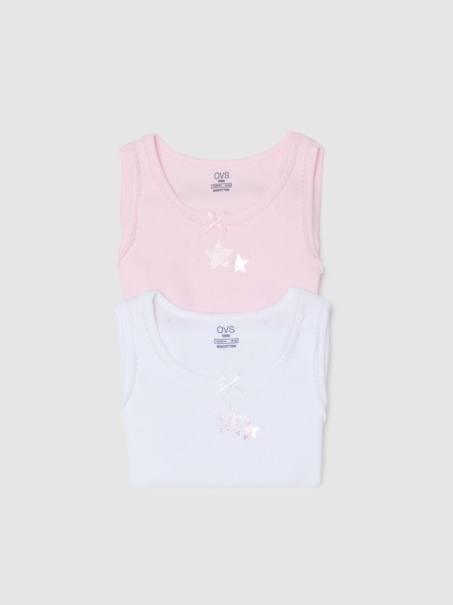 Girls' twin pack vests in pure multicoloured cotton regular fit_3
