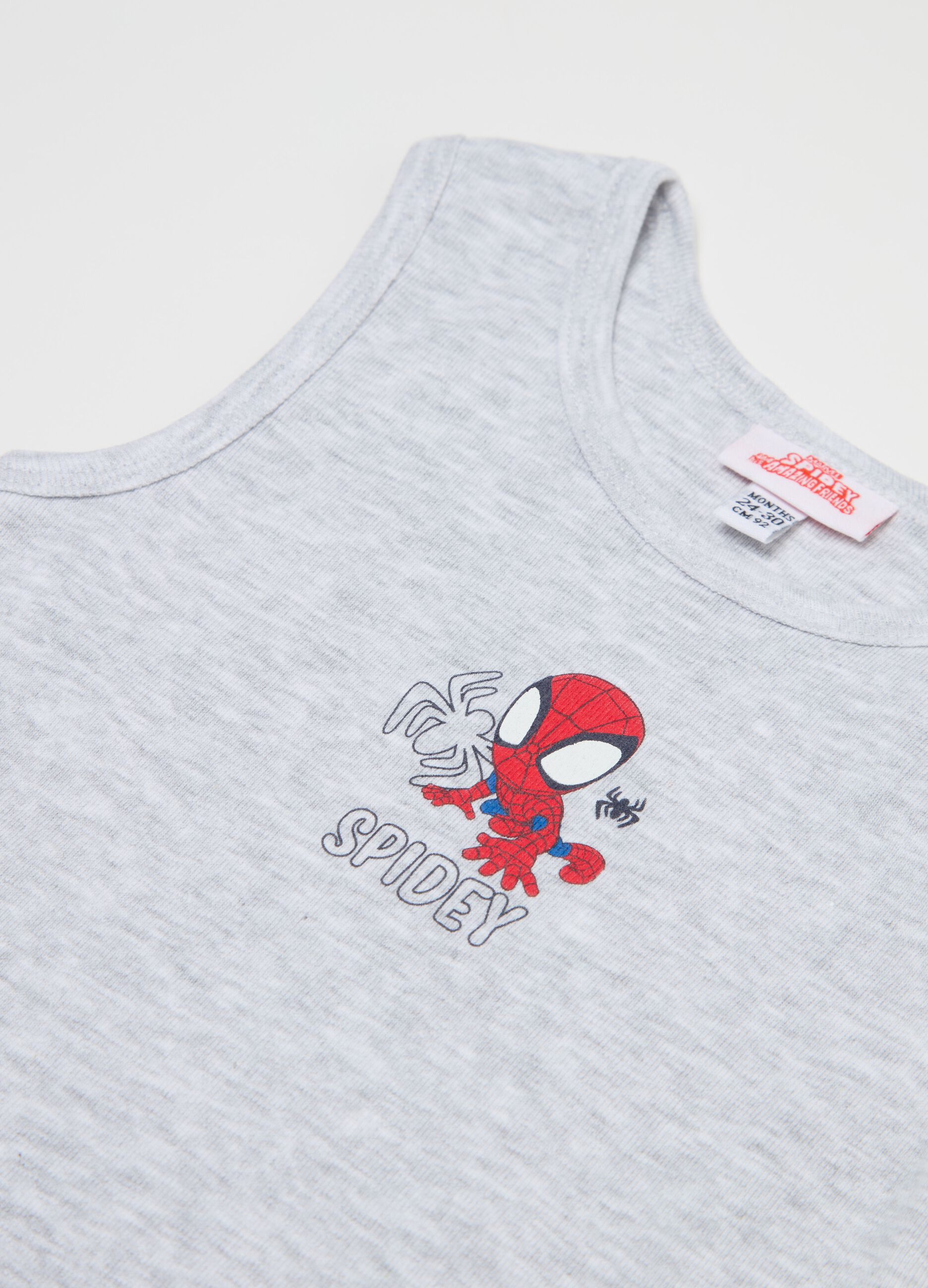 Two-pack sleeveless bodysuits with Spidey print