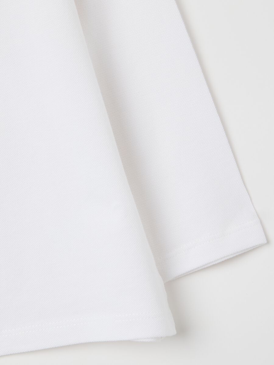 Baby polo shirt in pure white cotton regular fit_3
