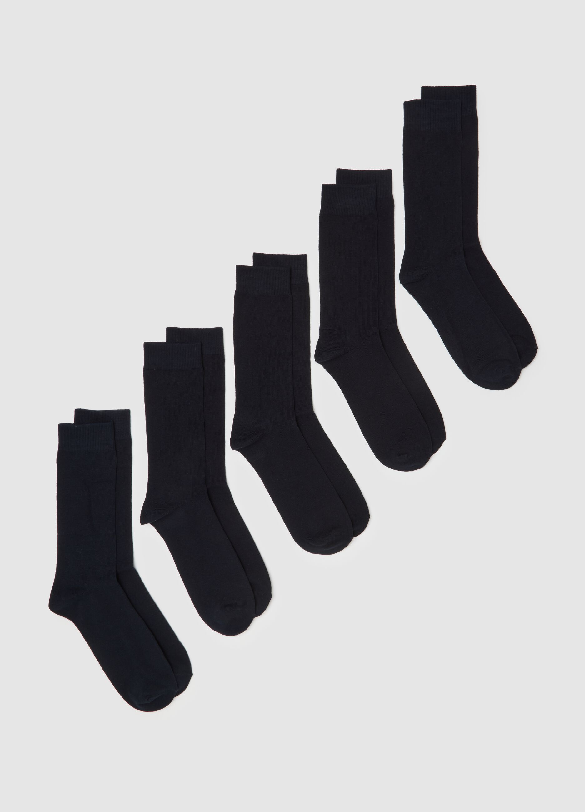 Multipack set of short socks in blue cotton blend