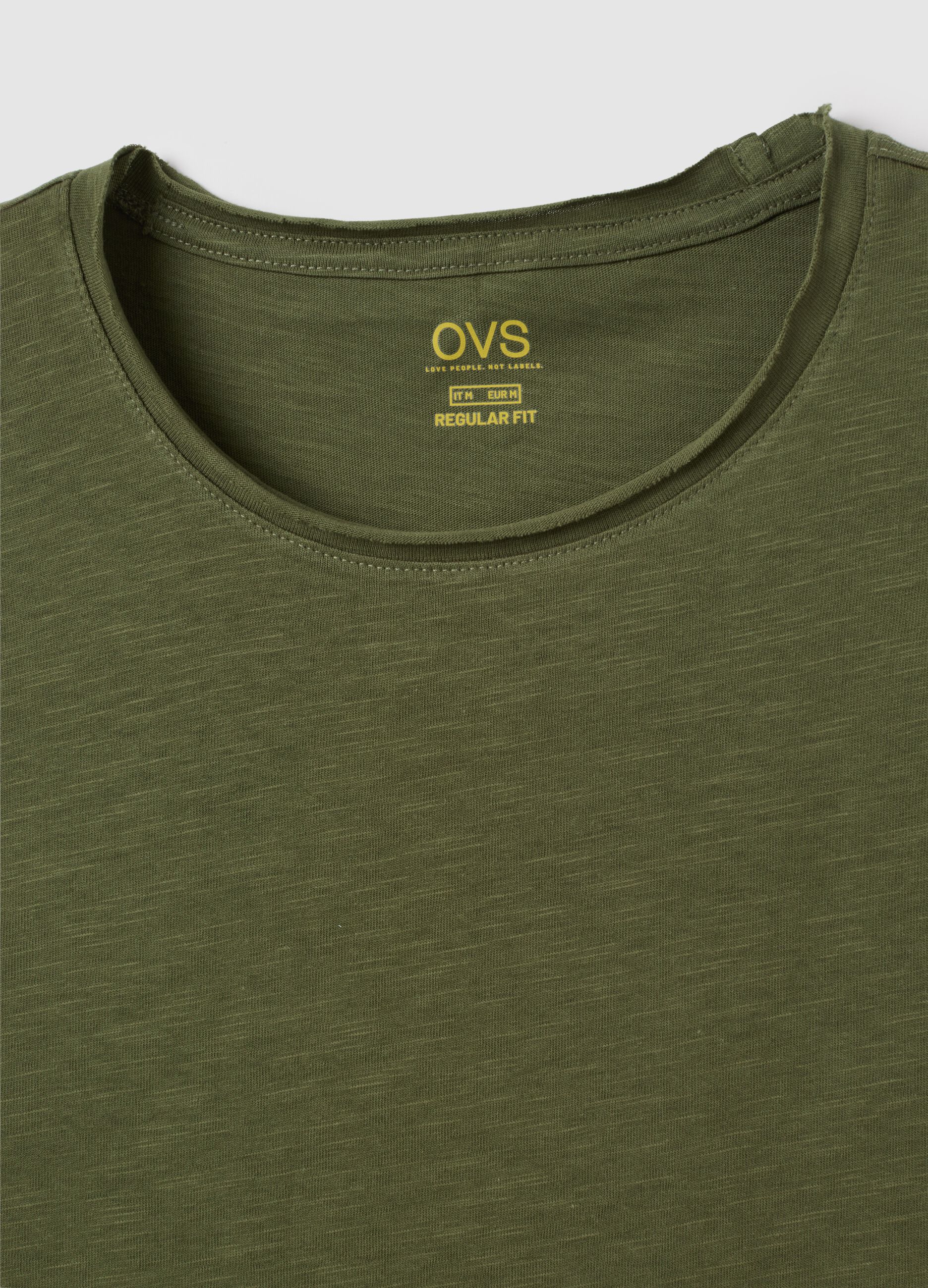 Men's green pure cotton regular fit T-shirt