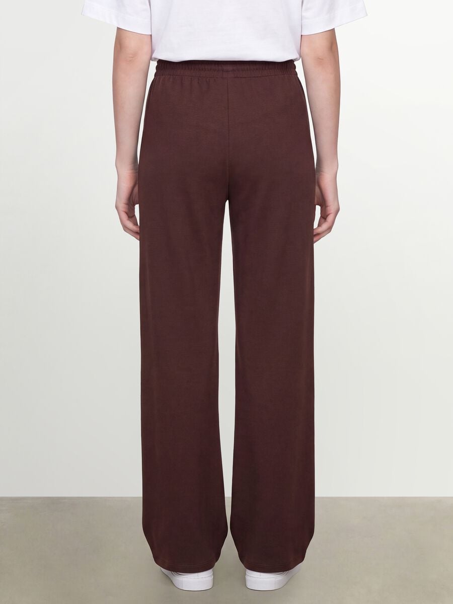 Pantaloni jogger marroni baggy fit in puro cotone_3