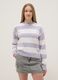 Maglione in misto cotone a righe multicolor da ragazza regular fit_0