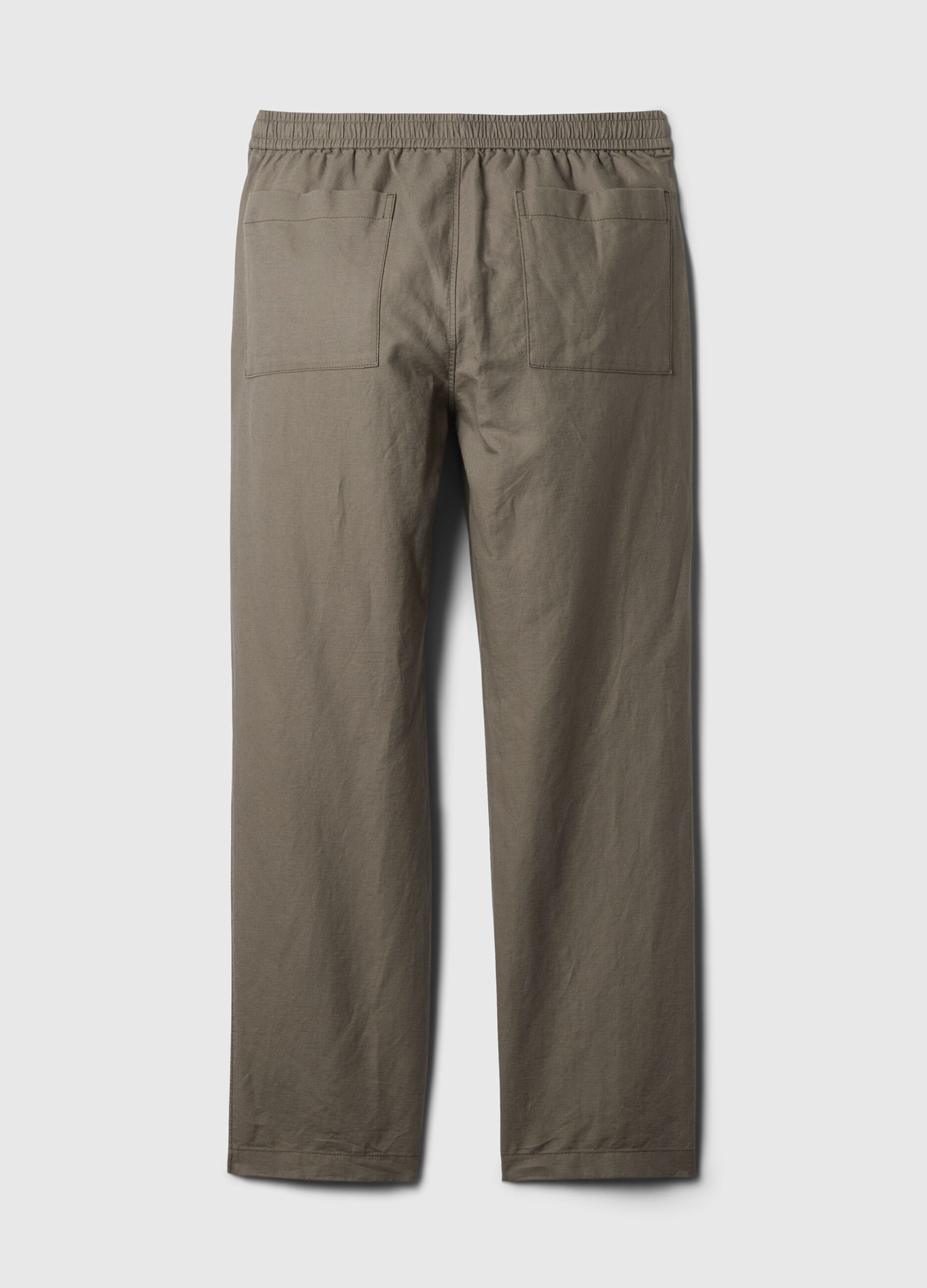 Pantalone pull-on in lino e cotone