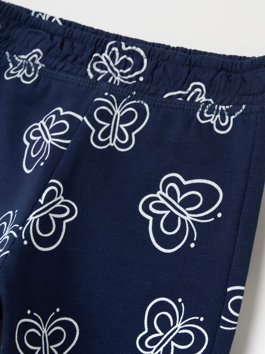 Cotton joggers with elasticated trims and print_2