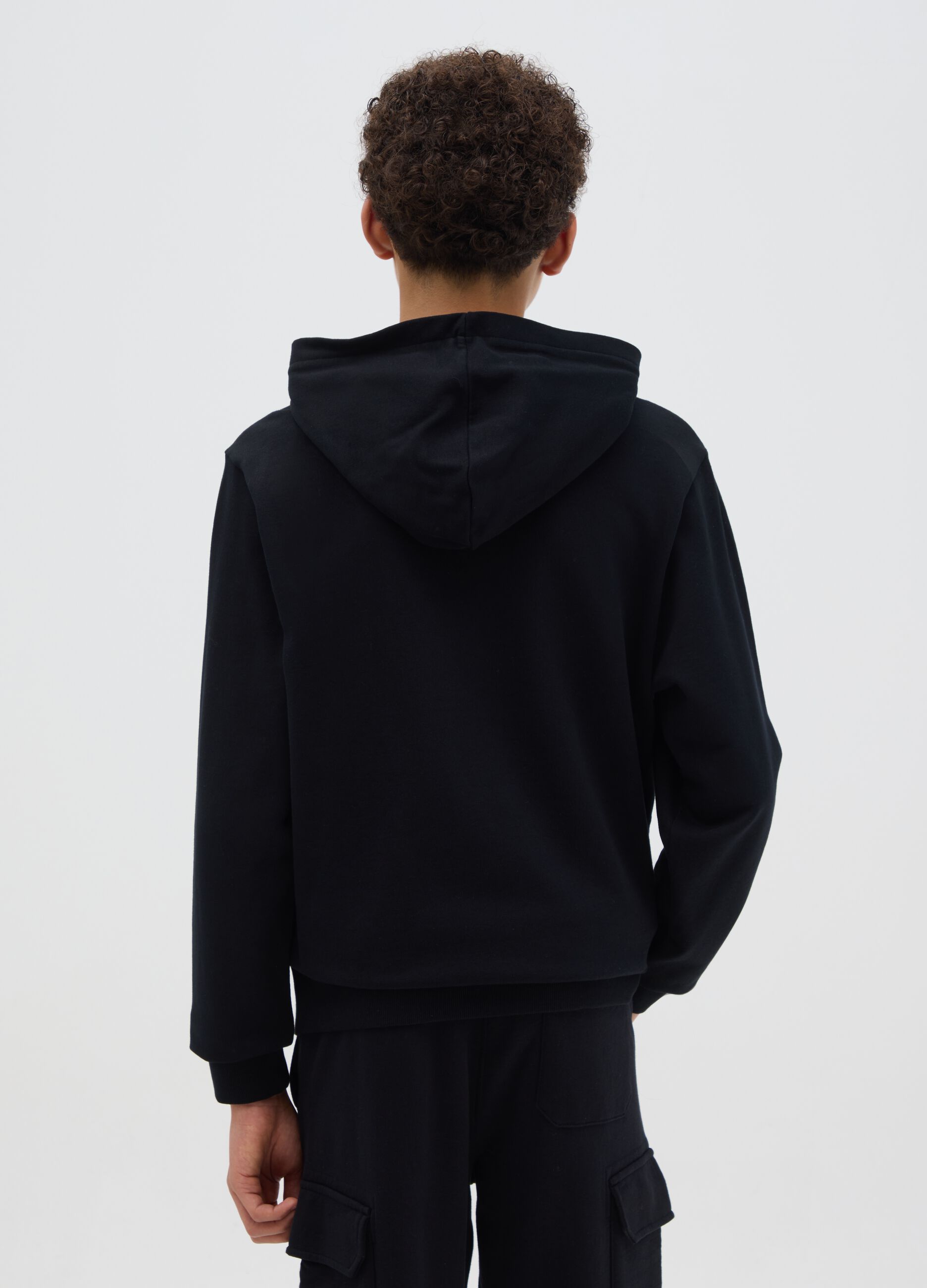 French terry sweatshirt with "Skate it OFF" and hood