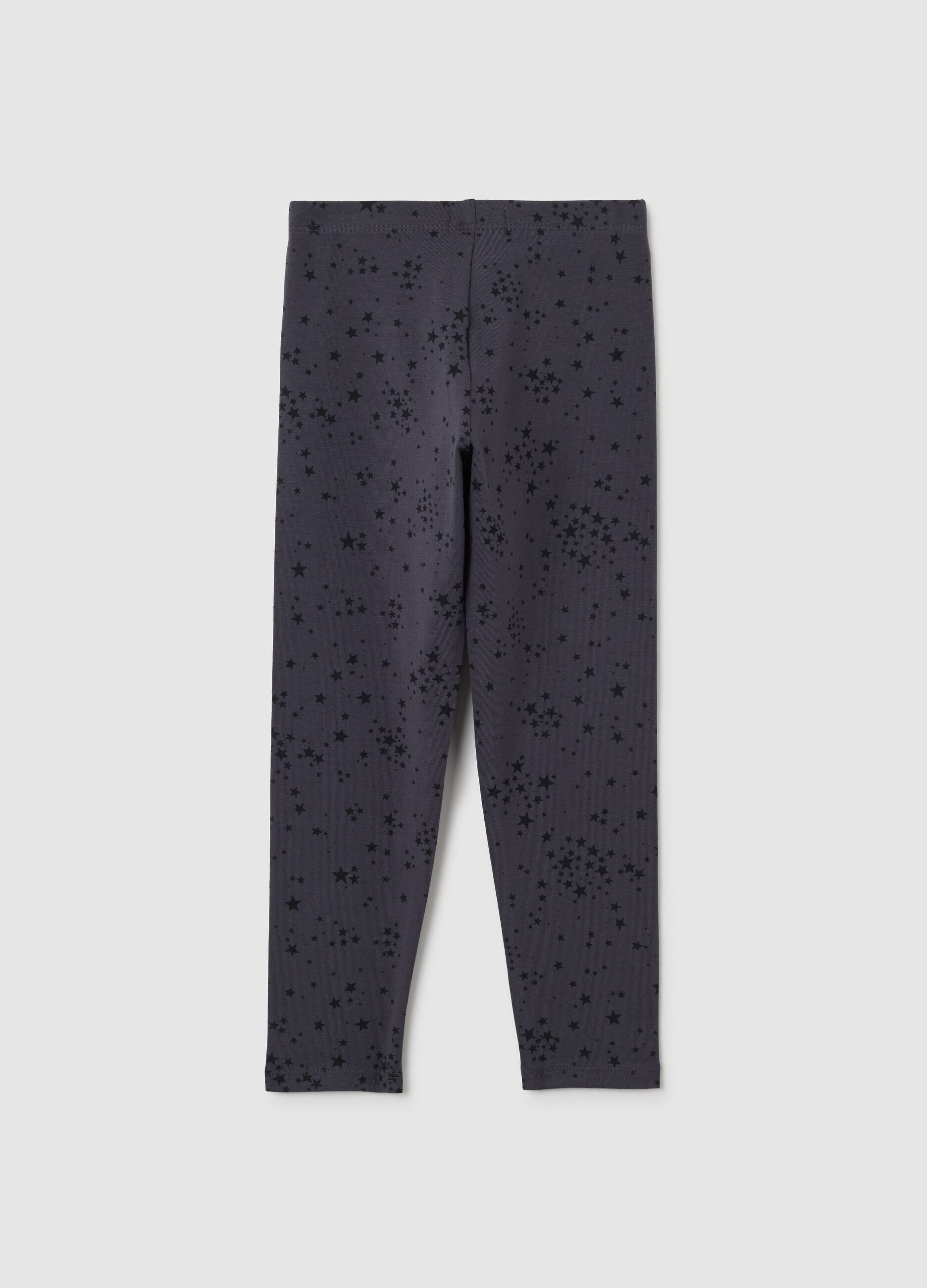 Leggings da bambina in cotone elasticizzato multicolor skinny