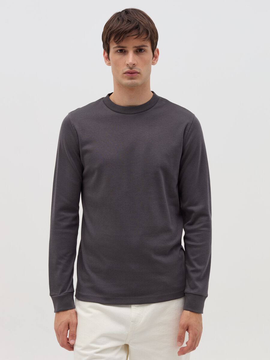Long-sleeved T-shirt in interlock cotton_0