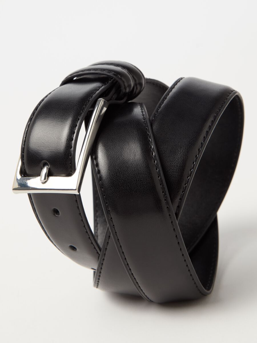 Solid colour belt with rectangular buckle_2