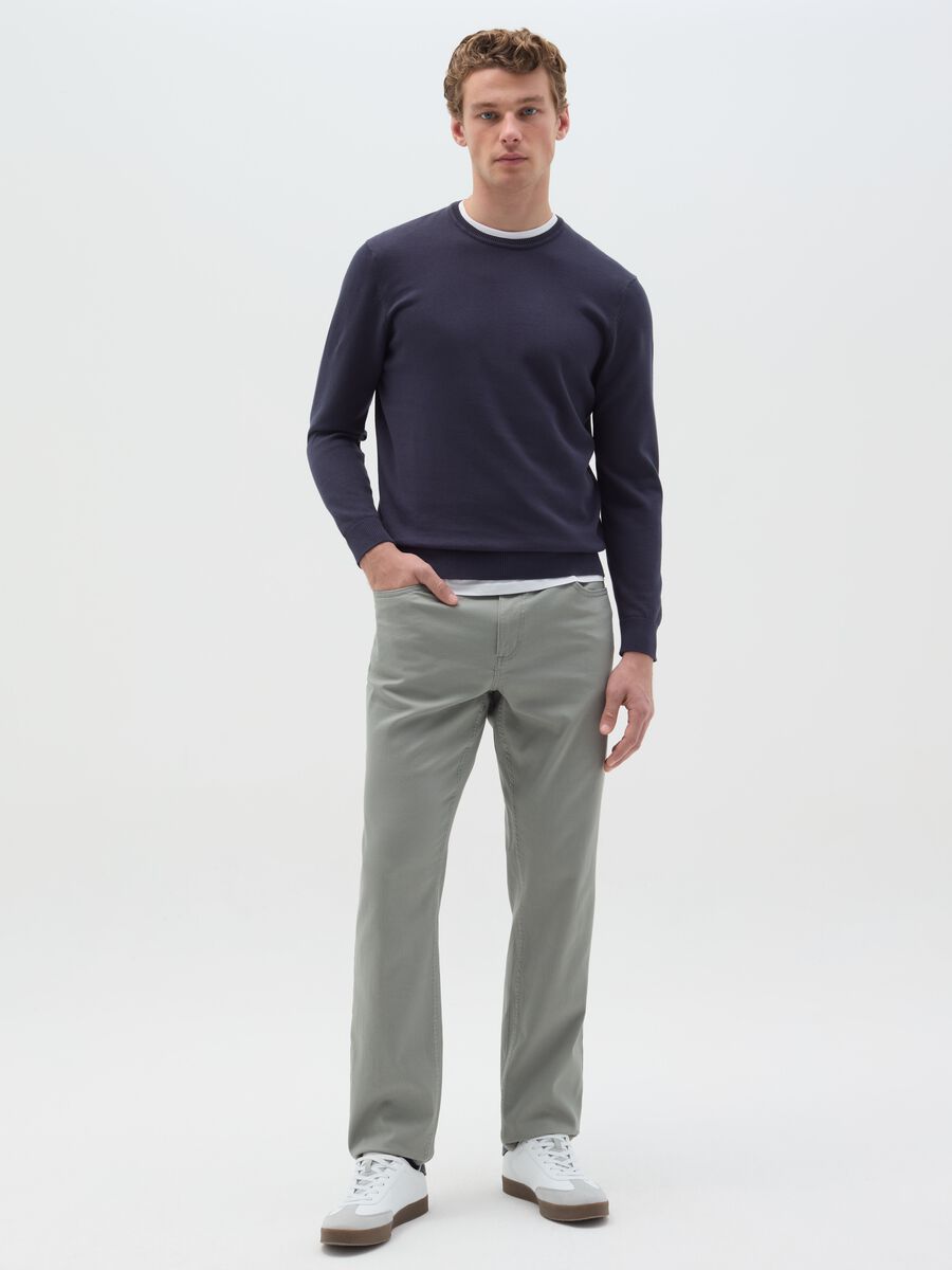Cotton pullover with round neck_1
