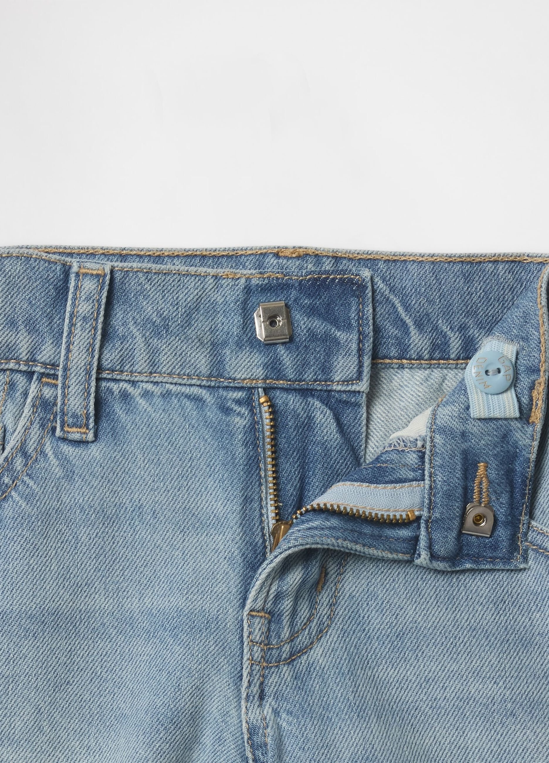 Light Denim Shorts with Butterfly Application