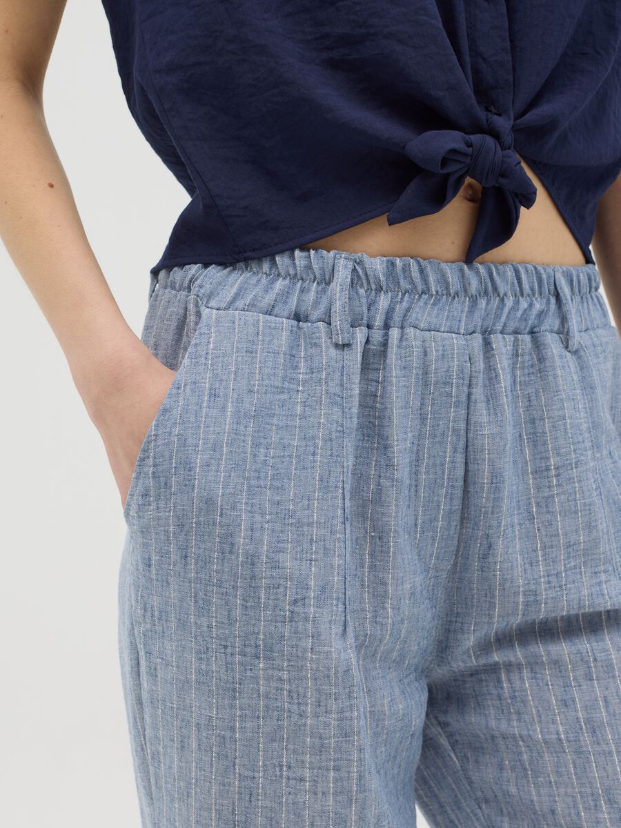 Blue trousers in stretch fabric_3