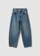 Blue denim pure cotton balloon-fit jeans_3